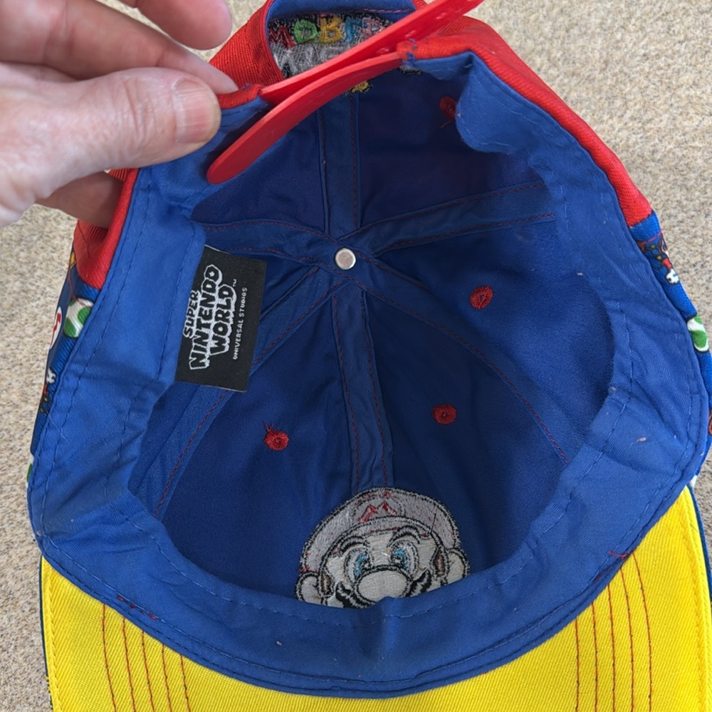 Nintendo Super Mario Red and Blue Hat with Yellow Brim - Picture 3 of 4
